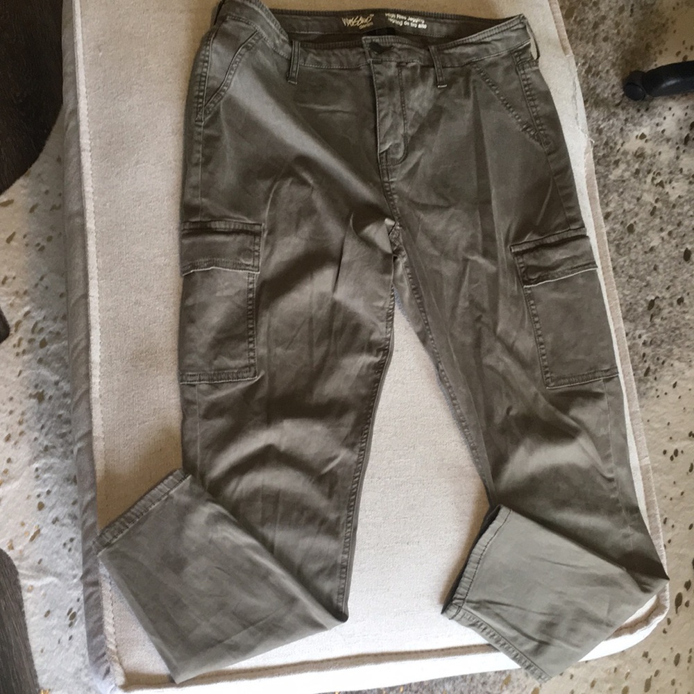 Army green skinny jeans